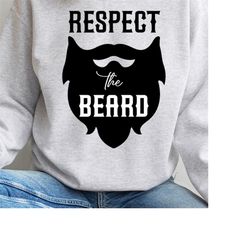 Men's beard sweatshirt 'respect the beard' gift for bearded dad, national beard day jumper.