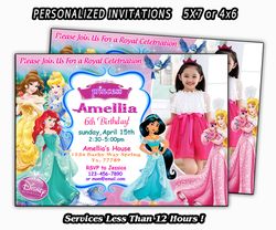 Disney Princess Birthday Invitation, Disney Princess Birthday, Disney Princess Party, Personalised Invitation