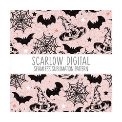 Spooky Bat Seamless Pattern-Halloween Sublimation Digital Design Download-Halloween seamless pattern, spooky sublimation
