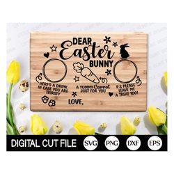 Easter Bunny Tray Svg, Easter Svg, Carrot Plate Svg, Dear Easter Cookie Tray Svg, Bunny Plate Dxf, Svg Files For Cricut,
