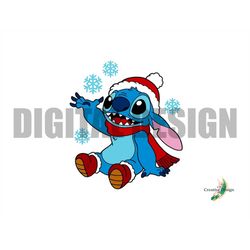 Snowflake Blue Alien Christmas Themed Holiday SVG PNG Cricut Silhouette Stitch