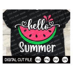 Hello Summer Sign, Watermelon Svg, Summer Svg, Summer Cut Files, Hello Summer Png, Summer Porch Sign, Svg Files For Cric