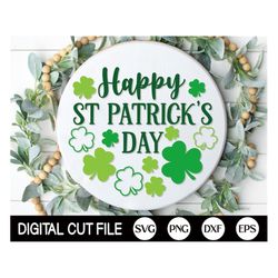 Happy St Patrick Door Hanger SVG, Welcome Sign SVG, St Patricks, Shamrock, Clover Png, Glowforge, St Patty Door Decor, S