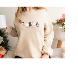 Meowy Christmas Sweatshirt,Happy Cat Year Sweater,Funny Christmas Cat Sweashirt,Cat Christmas Sweatshirt,Cats Sweatshirt