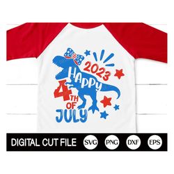 Happy 4th of July 2023 Svg, Dinosaur Svg, Independence day, Patriotic T-Rex, kids 4th of July Shirt, Svg Files For Cricu