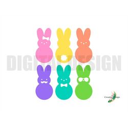 Cute Easter Peeps Digital Design File SVG PNG Cricut Silhouette Cartoon Themed