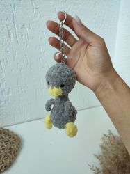 Plush Silly goose keychain. . Cute white goose bag sharm. Backpack pendant. Back to school, Christmas, bithday gift
