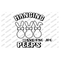 Hanging With My Peeps Coloring SVG, Coloring Page, Digital Cut File, Sublimation, Printable, Instant Download svg png jp