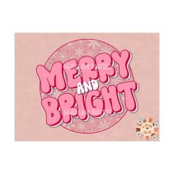 Merry and Bright PNG-Christmas Sublimation Design Download- santa claus png, christmas season png, candy cane png, chris