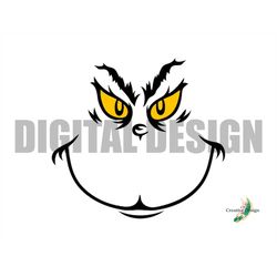 Grinchmas Face SVG PNG Christmas Holiday Monster Stealing Christmas Design Cricut Silhouette
