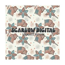 Fireworks Seamless Pattern-Fourth of July Sublimation Digital Design Download-patriotic seamless, american flag seamless