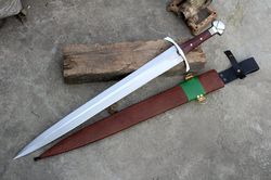 24 inches Long Blade Viking Sword-Hand Forged Sword-Historical Sword-Made of Leaf Spring of Truck-Tempered-Sharpen. S41