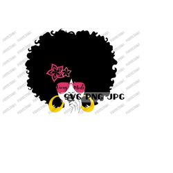 Vacay Mode Afro Lady with Plumerias and Hoop Earrings SVG, Black Woman, Black Queen, Afro, vacation, vacay mode instant