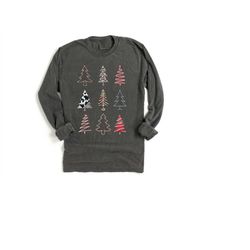 Long Sleeve Retro Christmas Comfort Colors shirt, Boho Cheetah Christmas Tree, Vintage Holiday Shirt, Santa Shirt, Retro