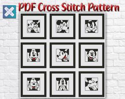 Mickey Mouse Cross Stitch Pattern / Disney Cross Stitch Pattern / Small Cross Stitch Chart / Cartoon Instant PDF Chart
