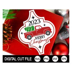 2023 Arabesque Ornament, Merry Christmas SVG, Christmas 2023 Svg, Christmas Tree Truck, Farmhouse, 2023 Arabesque, Svg F