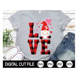 Valentine Gnome SVG, Love Cut file, Gnomes Png, Valentine Hearts, Love, Gnome Cut file, Kids Valentine Shirt Gift, Svg F