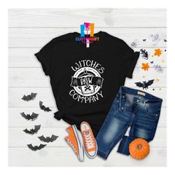 Witches Brew Company T-shirt, Halloween Shirts, Coffee Lover Shirt, Witch T-shirt, Fall Season Shirt, Gift For Fall, Wit