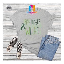 Irish Kisses And Shamrock Wishes Shirt, St. Patrick's Day, Celebration Shirt, Four Leaf Clover, Lucky Shirt, Irish Gift,