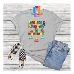 Personalized Super Daddio T-shirt, Fathers Day, Custom Kids Name, Custom Dad Shirt, Gamer Shirt, Husband Gift, Best Dad