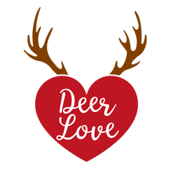 Deer Love, Valentine Svg, Cricut Silhouette Svg Eps Png Dxf, Cutting File Digital Download