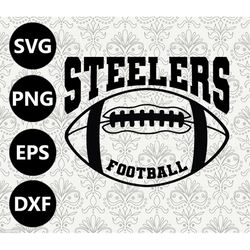 Steelers Football Silhouette Team Clipart vector svg file for cutting with Cricut, Sublimation Png and Svg for Shirts, V