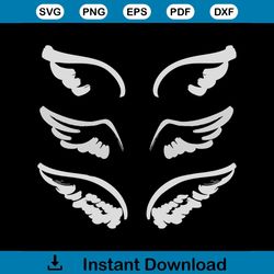 Angel Wings Icon Sketch Collection Abstract Svg, Cartoon Svg, Angel Wings Svg, Wings Icon Svg, Bundle Svg, Funny Svg, Ad