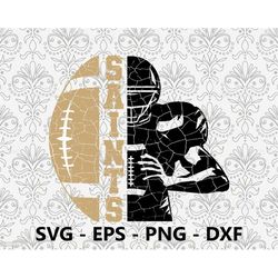 Saints Distressed Half Hand svg, eps, png, dxf, pdf, layered file, Ready For Silhouette Cricut and Sublimation, Svg File