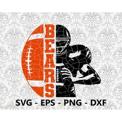 Bears Distressed Half Hand svg, eps, png, dxf, pdf, layered file, Ready For Silhouette Cricut and Sublimation, Svg Files