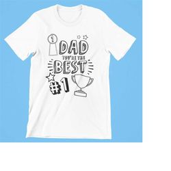 Dad You'r The Best Coloring Svg for Father's Day, coloring svg, Coloring page, fathers day, dad, trophy, 1 digital desig