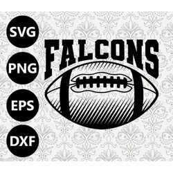 Falcons Football Shading Silhouette Team Clipart vector svg file for cutting with Cricut, Sublimation Png and Svg for Sh
