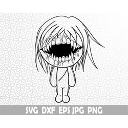 Halloween toothy monster Svg, Dxf, Jpg, Png, Eps, Cricut, Clipart, Layered, Files for Cricut, Cut files, Silhouette, T S