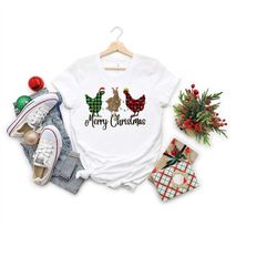 Christmas Chicken Shirt, Christmas Shirt, Chicken Shirt, Cows Christmas, Winter Holiday Shirt, Merry Christmas Shirt, Mo