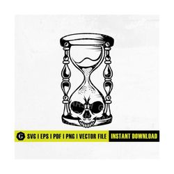 skull hourglass svg | death svg | memento mori svg | time t-shirt tattoo decal vinyl stencil | cricut clip art vector di