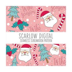 Seamless Christmas Pattern-Sublimation Design Download-christmas tree seamless, santa claus seamless, santa sublimation,