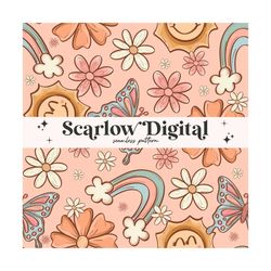 Sunshine Seamless Pattern-Summer Sublimation Digital Design Download-flowers seamless file, rainbow seamless, cottage co