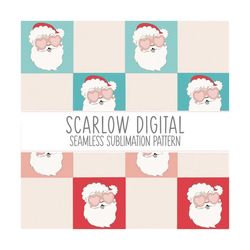 santa claus seamless pattern-christmas sublimation digital design download-christmas seamless pattern for fabric, santa
