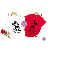 Disney Sketch Shirt, Disney Silhouette Couple Shirt, Mickey Sketch Tee, Disney Trip Shirt, Disney Vacation Shirt, Disney