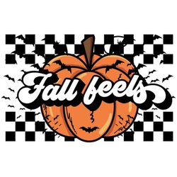 Fall Feels PNG instant download Pumpkin Checkered Flag