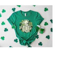 Retro Lucky Skeleton Shirt, Lucky Sweater, St. Patrick's Day T-Shirt, St. Patty's Skeleton Shirt, Lucky Irish Shirt, Sha