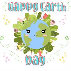 Happy Earth Day PNG instant download
