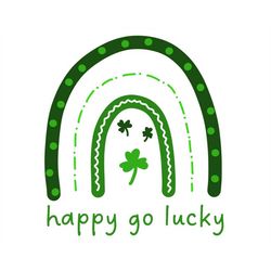 St Patricks Day Happy Go Lucky PNG instant download