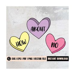 How About No svg | How About No shirt | Candy Hearts svg | Conversation heart svg |Anti Valentines svg | Funny Valentine