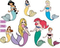 Disney Princess Mermaid svg, Disney Brave Svg, Disney Princess Ariel Svg, Princess Svg