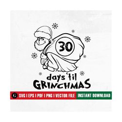Days 'til Christmas SVG | Grinchmas Svg | Holiday Cheermeister Svg | Merry Christmas Svg | Winter Svg Xmas Svg Funny Chr