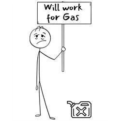 Will work for Gas Money PNG instant download