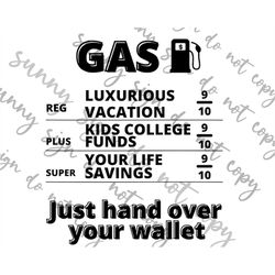 Gas prices are high Just Hand over your wallet Gas Money PNG instant download