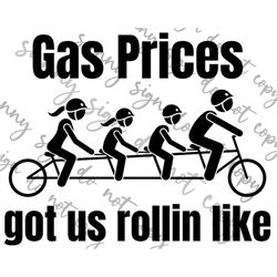 Gas Prices got us like. Family Bicycle PNG SVG Instant Download Carpooling. Great for Window Cling Decal
