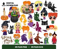 Bundle Layered Svg, Halloween Svg, Hocus Pocus Svg, Sanderson Sisters, DigitalDownload, Clipart, PNG, SVG, Cricut