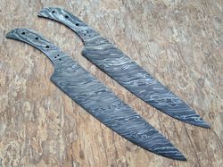Damascus Steel Blank Blade Knife For Knife Making Supplies, Custom Handmade Blank Blades, Full Tang Blank Blade